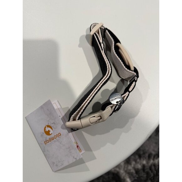 DOGWONG Cotton Hemp Dog Collar, Heavy-Duty Black Dog Collar Adjustable Soft Natu - Picture 3 of 4